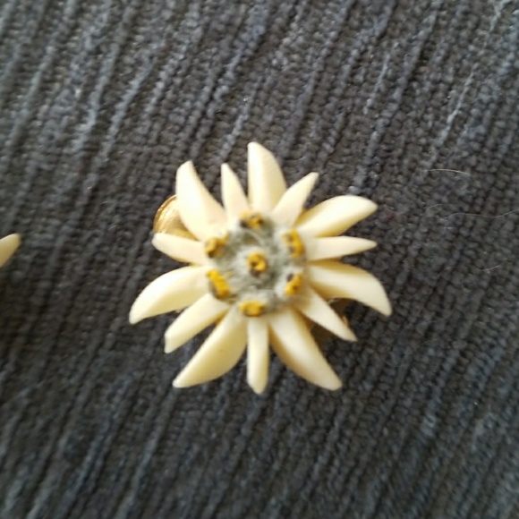 Very rare! vintage earclips Edelweiss - Picture 2 of 5